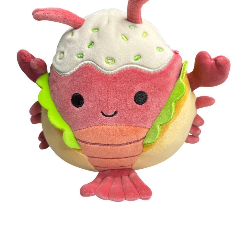 Squishmallows Karina Shrimp Valentine 2023 8” Plush Strawberry Dessert NWOT